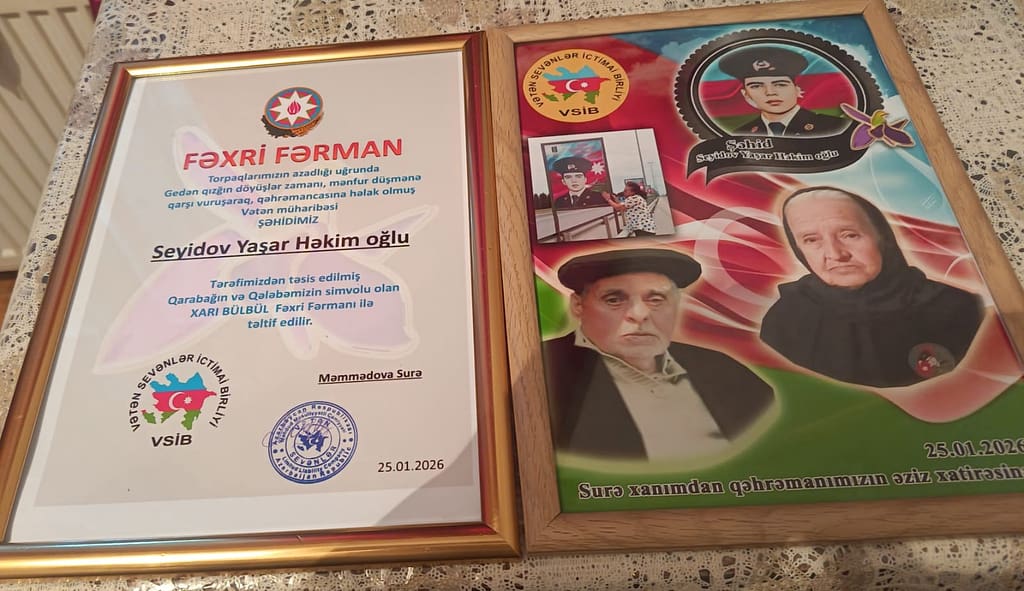 25.01.2026cı ildə Kürdəmir rayonunda ,Fizuli uğrunda gedən döyüşlərdə Yaşar Həkim oğlu Seyidovun anım günü keçirilib. 4 WhatsApp Image 2026 01 28 at 16.01.42